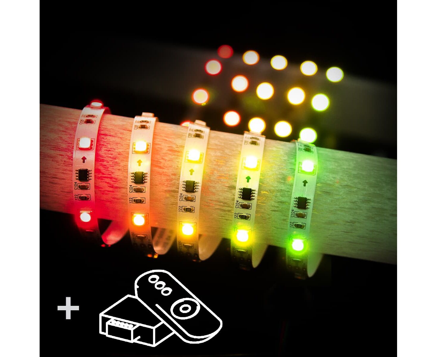 Подсветить 5. Лента led "Бегущая волна" (RGB Magic, 5м, ip65, 60шт/м, 14.4w, ). Светодиодная лента РЖБ. Светодиодная лента RGB 5м. SMD 5050 RGB.